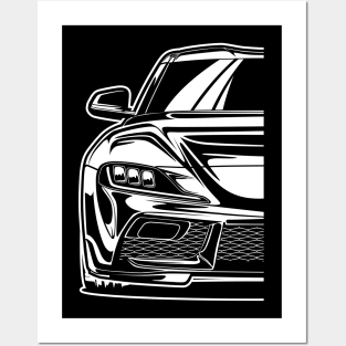 Toyota GR Supra (White Print) Posters and Art